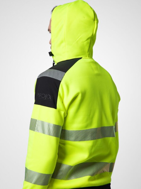 Sweat-shirts à personnaliser PROJOB 6110 SWEATSHIRT FULL ZIP CAPUCHE - EN ISO 20471 CLASSE 3/2 jaune/noir