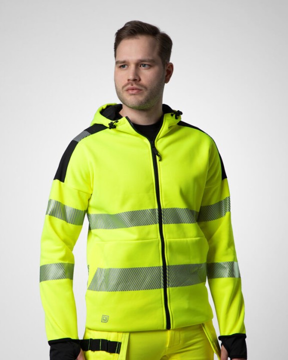 Sweat-shirt personnalisable PROJOB 6110 SWEATSHIRT FULL ZIP CAPUCHE - EN ISO 20471 CLASSE 3/2