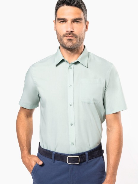 Chemises à personnaliser KARIBAN Chemise popeline polycoton manches courtes entretien facile homme 