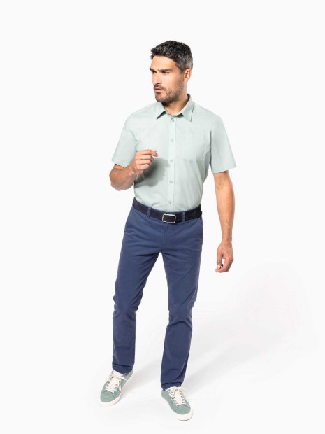 Chemises à personnaliser KARIBAN Chemise popeline polycoton manches courtes entretien facile homme 