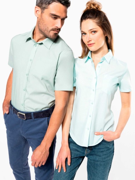 Chemises à personnaliser KARIBAN Chemise popeline polycoton manches courtes entretien facile homme 