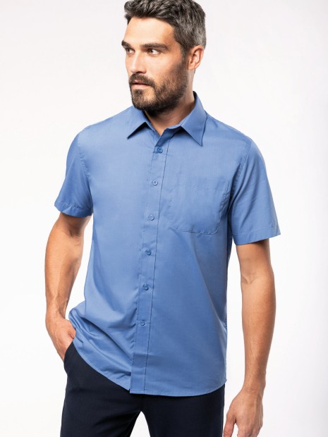 Chemises à personnaliser KARIBAN Chemise popeline polycoton manches courtes entretien facile homme 