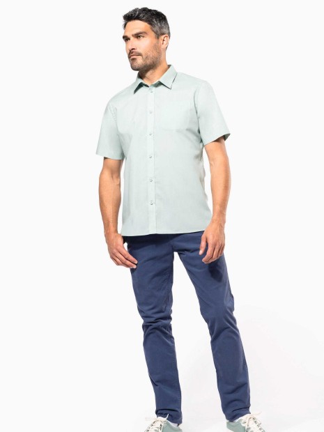 Chemises à personnaliser KARIBAN Chemise popeline polycoton manches courtes entretien facile homme 
