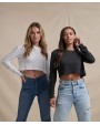 AWDIS Women's long sleeve cropped T T-Shirt personalisierbar