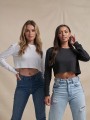 T-Shirts à personnaliser AWDIS Women's long sleeve cropped T 