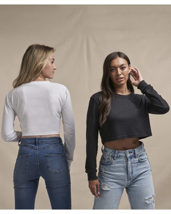 AWDIS Women's long sleeve cropped T T-Shirt personalisierbar