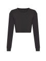 AWDIS Women's long sleeve cropped T HEATHER BLACK personnalisable