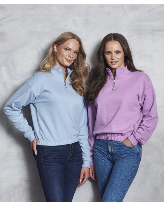 Sweater AWDIS WOMEN'S CROPPED 1/4 ZIP SWEAT voor bedrukking &amp; borduring