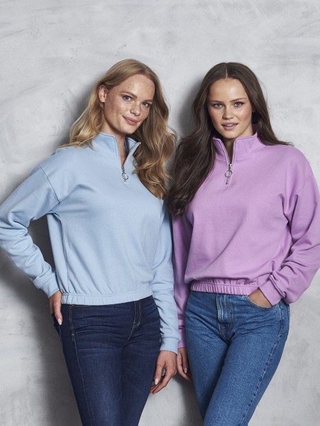 Sweat-shirts à personnaliser AWDIS WOMEN'S CROPPED 1/4 ZIP SWEAT 