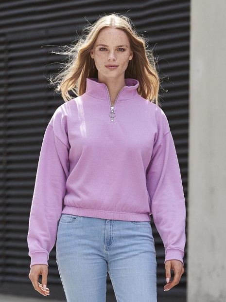 Sweat-shirts à personnaliser AWDIS WOMEN'S CROPPED 1/4 ZIP SWEAT 