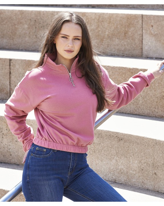 Sweat-shirt personnalisable AWDIS WOMEN'S CROPPED 1/4 ZIP SWEAT