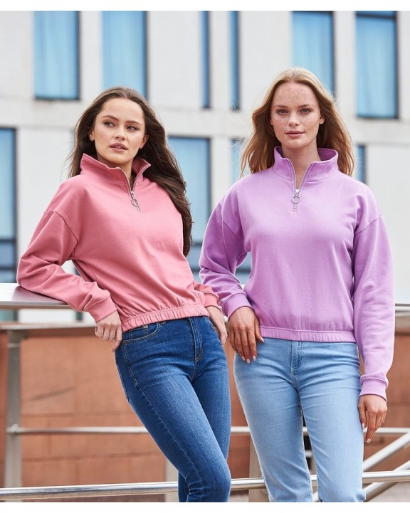 Sweat-shirt personnalisable AWDIS WOMEN'S CROPPED 1/4 ZIP SWEAT