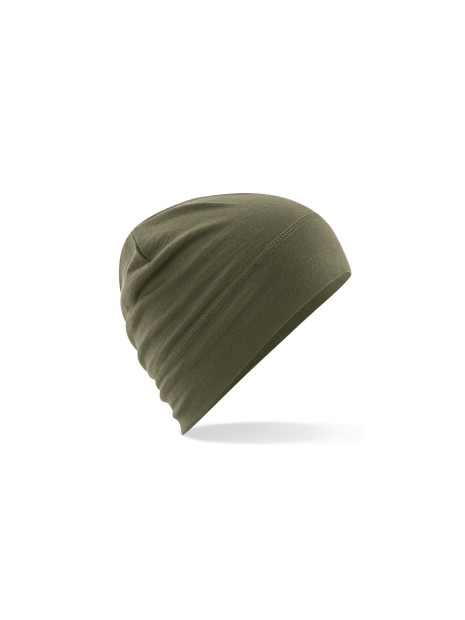 BEECHFIELD MERINO BEANIE vert militaire personnalisable