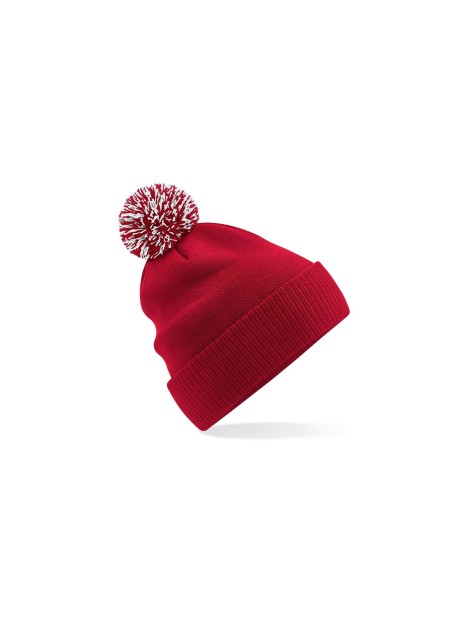 BEECHFIELD RECYCLED SNOWSTAR® BEANIE rouge classique/blanc personnalisable
