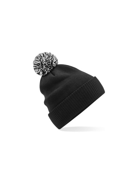 BEECHFIELD RECYCLED SNOWSTAR® BEANIE noir/blanc personnalisable