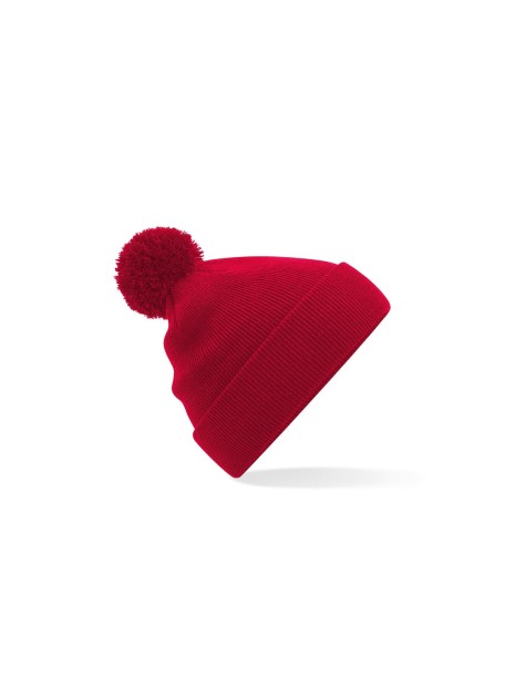 BEECHFIELD JUNIOR ORIGINAL POM POM BEANIE rouge classique personnalisable
