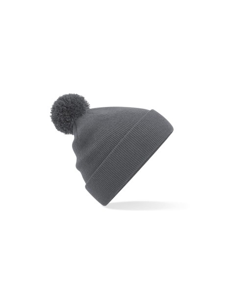 BEECHFIELD JUNIOR ORIGINAL POM POM BEANIE gris graphite personnalisable