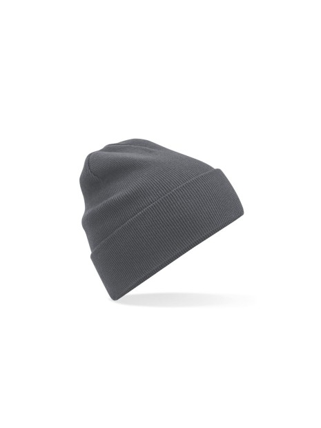 BEECHFIELD ORGANIC COTTON ORIGINAL CUFFED BEANIE gris graphite personnalisable