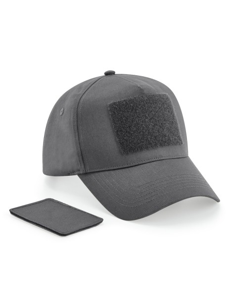 BEECHFIELD Casquette 5 panneaux avec patch amovible gris graphite personnalisable