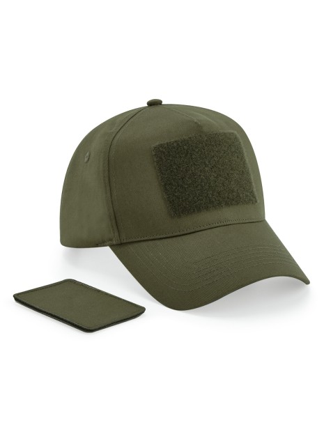 BEECHFIELD Casquette 5 panneaux avec patch amovible vert militaire personnalisable