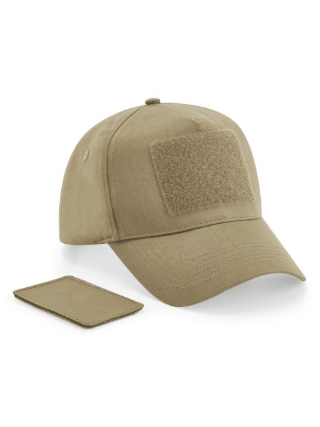 BEECHFIELD Casquette 5 panneaux avec patch amovible sable-desert personnalisable