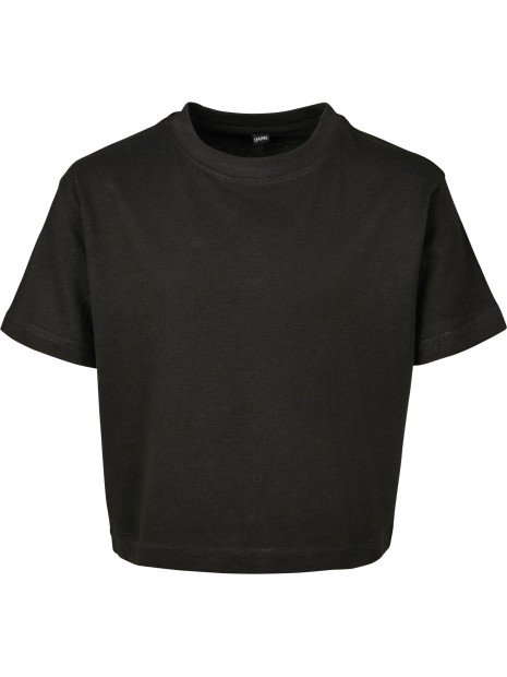 BUILD YOUR BRAND Girls Cropped Jersey Tee  personnalisable