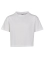 BUILD YOUR BRAND Girls Cropped Jersey Tee blanc personnalisable