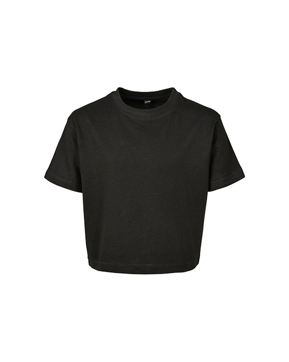 T-shirt BUILD YOUR BRAND Girls Cropped Jersey Tee voor bedrukking &amp; borduring