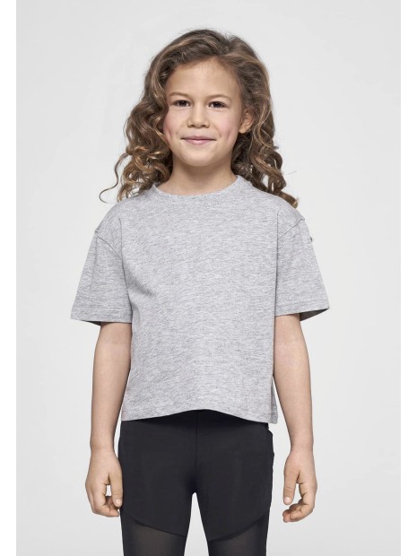 BUILD YOUR BRAND Girls Cropped Jersey Tee  personnalisable