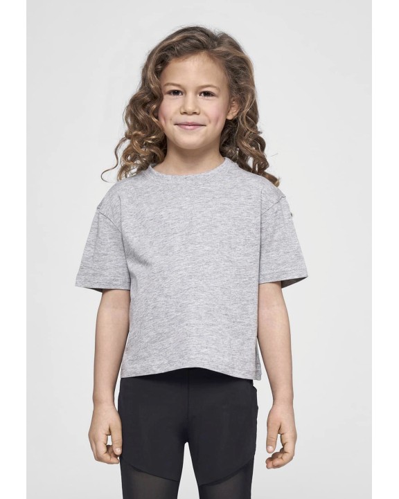T-shirt BUILD YOUR BRAND Girls Cropped Jersey Tee voor bedrukking &amp; borduring