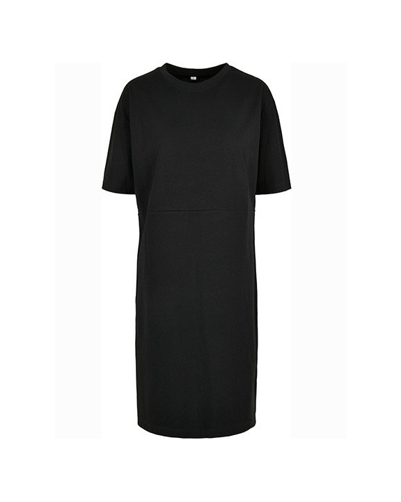 Robe personnalisable BUILD YOUR BRAND Ladies´ Organic Oversized Slit Tee Dress