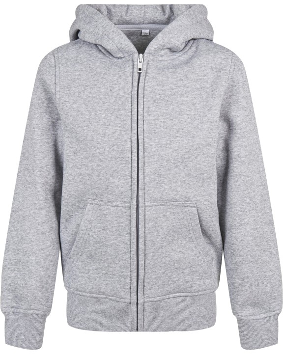 Sweater BUILD YOUR BRAND Kids´ Organic Basic Zip Hoody voor bedrukking &amp; borduring