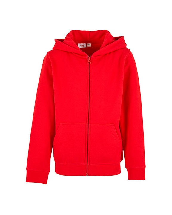 Sweater BUILD YOUR BRAND Kids´ Organic Basic Zip Hoody voor bedrukking &amp; borduring