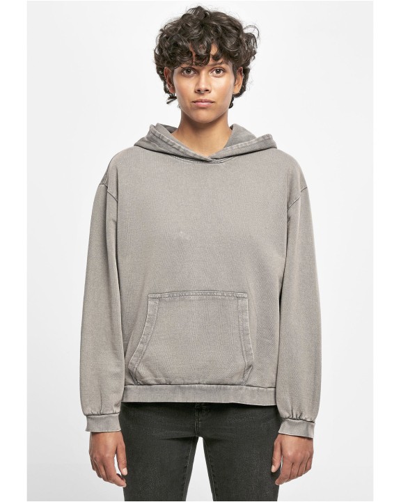 Sweater BUILD YOUR BRAND Ladies´ Acid Washed Oversize Hoody voor bedrukking &amp; borduring