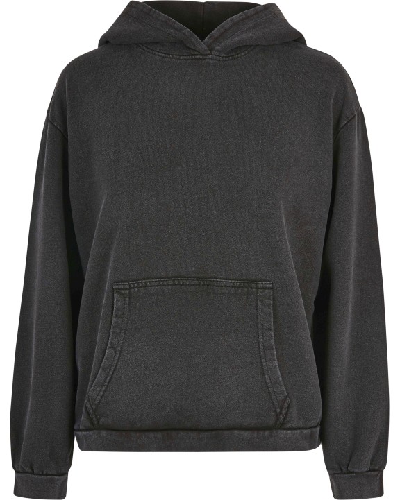 Sweater BUILD YOUR BRAND Ladies´ Acid Washed Oversize Hoody voor bedrukking &amp; borduring