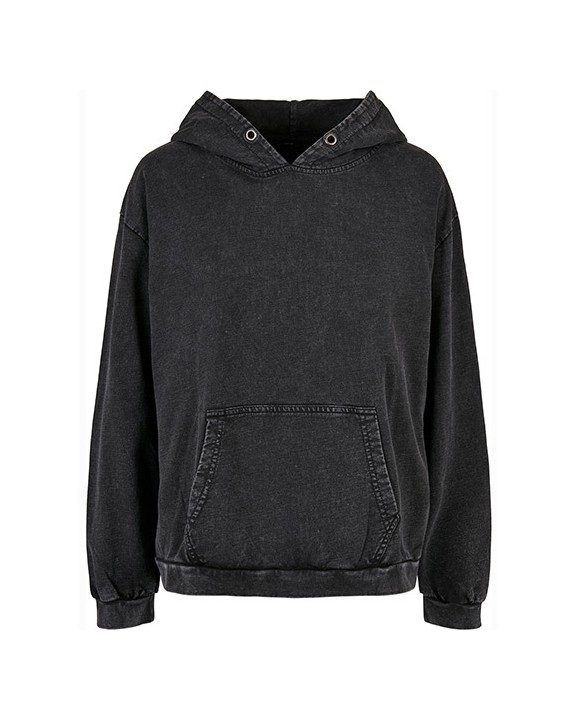 Sweater BUILD YOUR BRAND Ladies´ Acid Washed Oversize Hoody voor bedrukking &amp; borduring