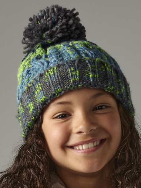 Bonnets à personnaliser BEECHFIELD JUNIOR CORKSCREW POM POM BEANIE 