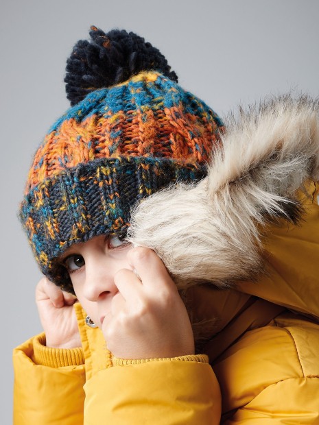 Bonnets, Écharpes & Gants à personnaliser BEECHFIELD JUNIOR CORKSCREW POM POM BEANIE 