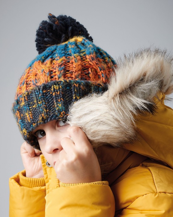 BEECHFIELD JUNIOR CORKSCREW POM POM BEANIE Mütze, Schal & Handschuh personalisierbar