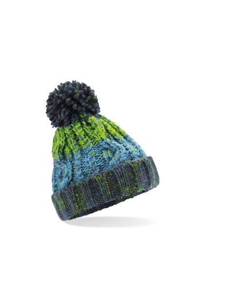 BEECHFIELD JUNIOR CORKSCREW POM POM BEANIE electric grey personnalisable