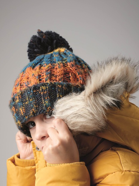 Bonnets, Écharpes & Gants à personnaliser BEECHFIELD JUNIOR CORKSCREW POM POM BEANIE 