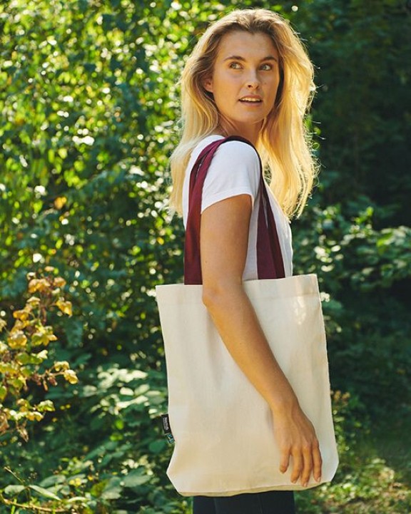 NEUTRAL TWILL BAG WITH CONTRAST HANDLES Tasche personalisierbar
