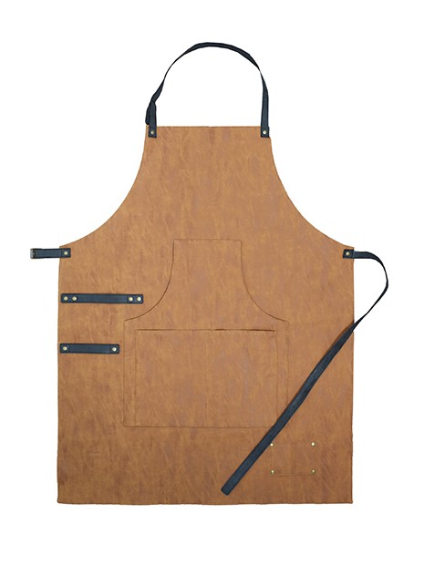 PRINTWEAR Apron PU brown/dark grey personnalisable