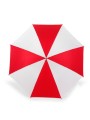 PRINTWEAR Automatic Umbrella With Wooden Handle rouge/blanc personnalisable