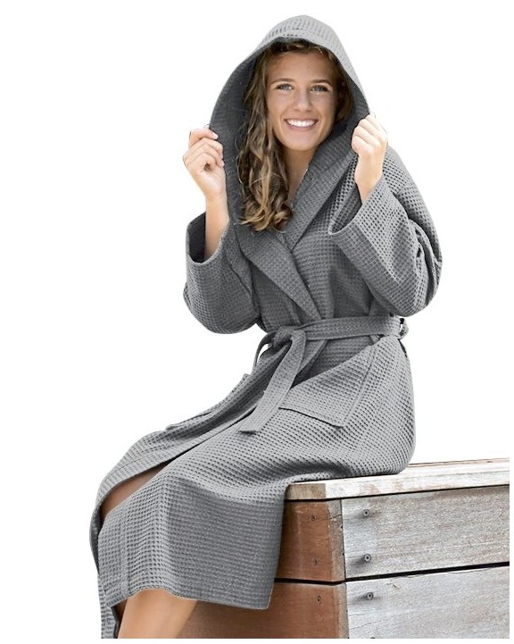 A&R Robezz® Waffle Bathrobe With Hood Bad Artikel personalisierbar