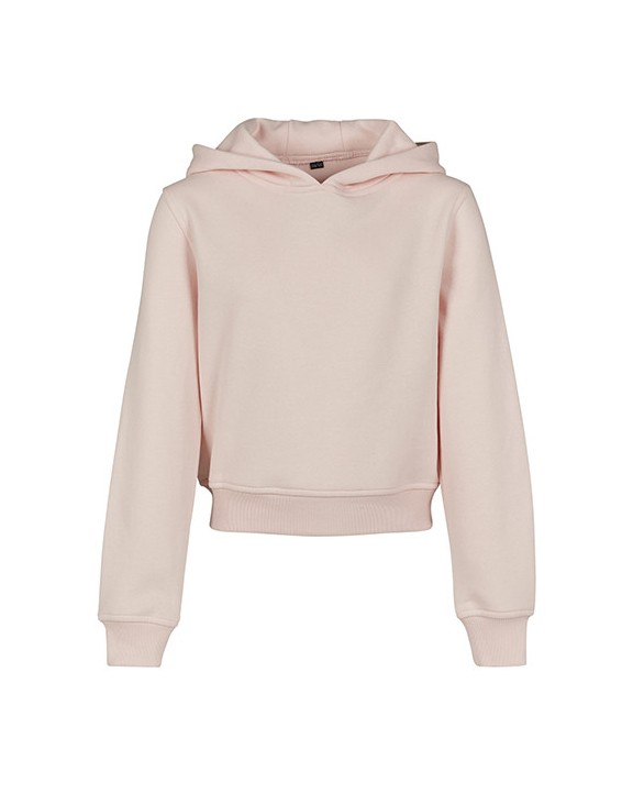 BUILD YOUR BRAND Girls Cropped Sweat Hoody Sweatshirt personalisierbar