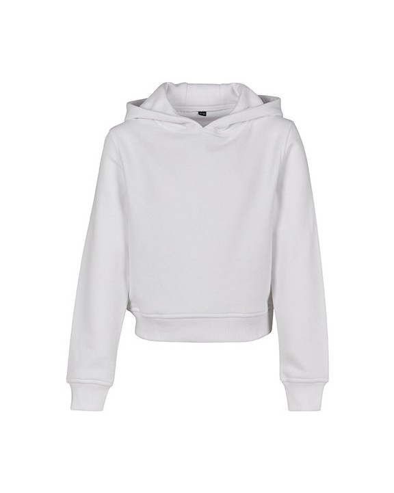 BUILD YOUR BRAND Girls Cropped Sweat Hoody Sweatshirt personalisierbar