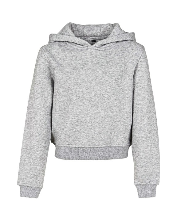 BUILD YOUR BRAND Girls Cropped Sweat Hoody Sweatshirt personalisierbar
