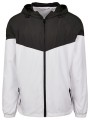BUILD YOUR BRAND 2-Tone Tech Windrunner blanc/noir personnalisable