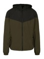 BUILD YOUR BRAND 2-Tone Tech Windrunner dark olive/black personnalisable
